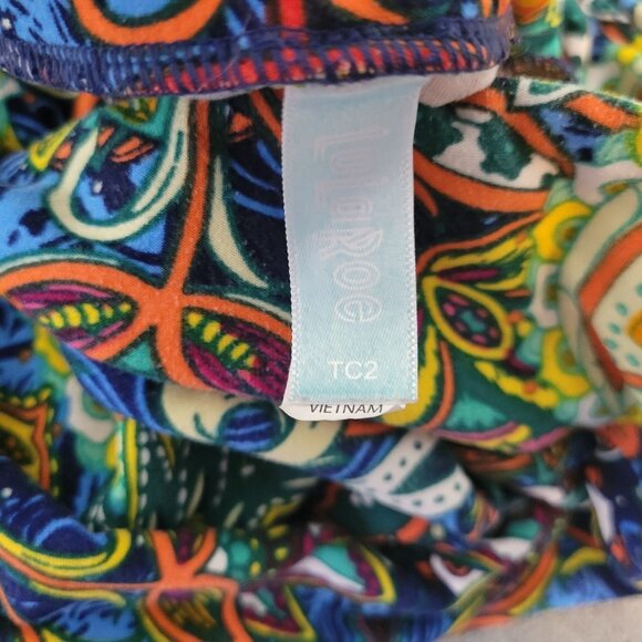 Lularoe Women Pants Tall Curvy 2 Standard 18-26 Plus Leggings Paisley PAI24E - Picture 7 of 9